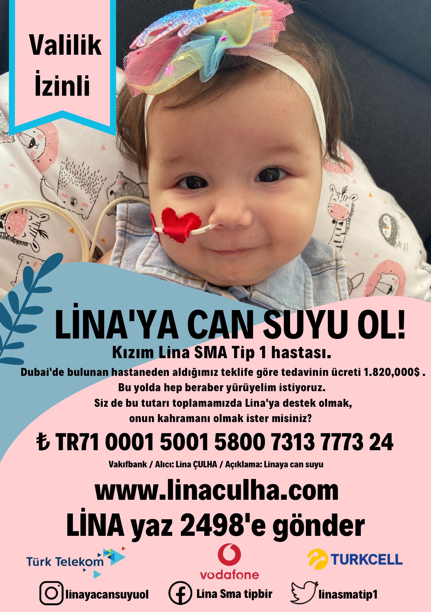 LİNA’YA CAN SUYU OL ! SİZLERİN DE DESTEKLERİNİ BEKLİYORUZ…